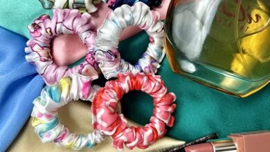 Printed Satin Scrunchies