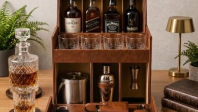 Leather Bar Briefcase with Ice